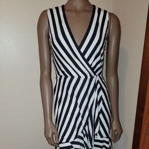DKNY BAILEY 44 SLEEVELESS FAUX WRAP DRESS